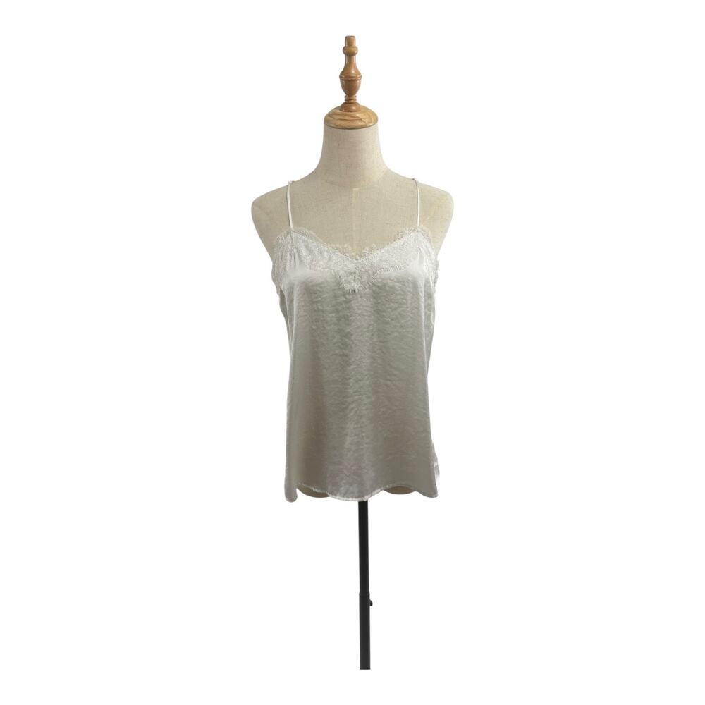 Nine West Satin/Lace Trim Racer Back Tank, Size M